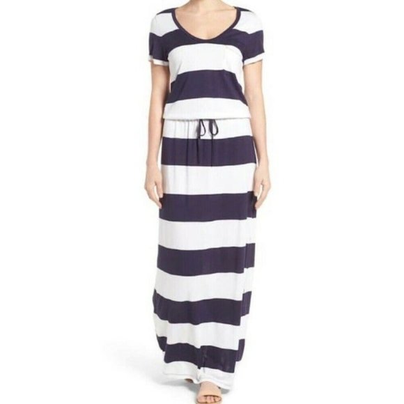 Caslon Dresses & Skirts - Caslon White and Navy Striped Maxi Dress - PM